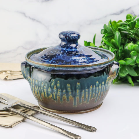 Small Bean Pot- Blue