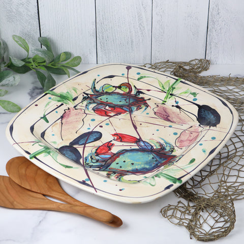 Square Platter- Bay Crab