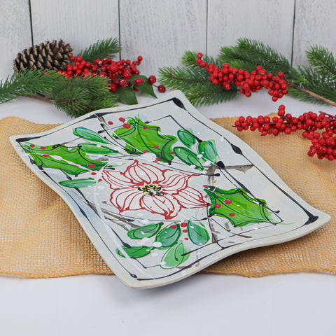 Wavy Platter Poinsettia