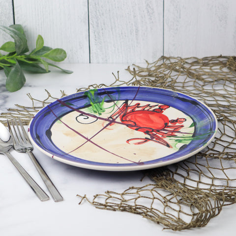 10" Dinner Plate- Blue Crab