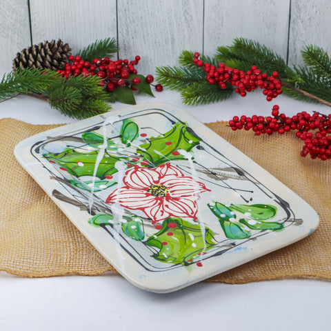 10"X14" Rectangle Poinsettia