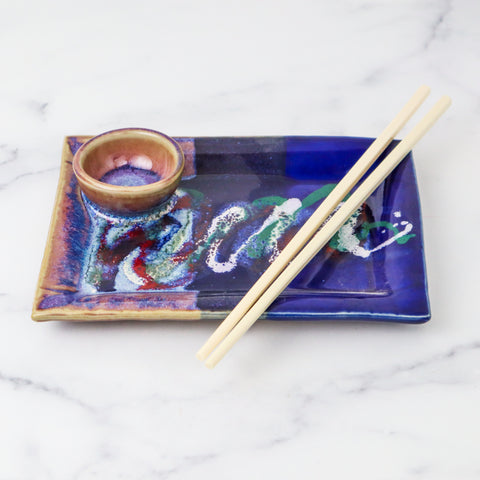 Sushi Tray- Mauve Cobalt