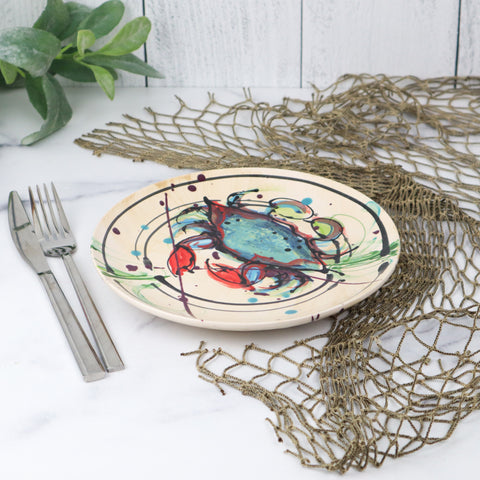 8" Lunch Plate- Bay Crab