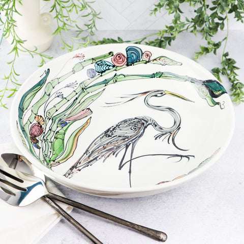 15" Serving Bowl- Heron