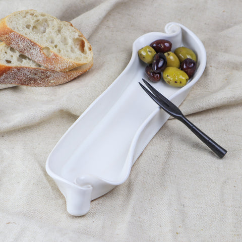 Olive Dish- White