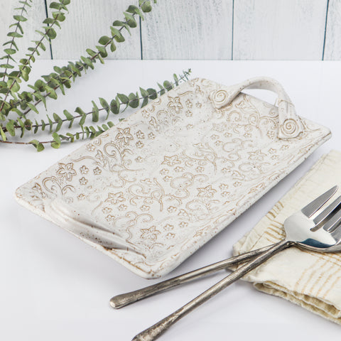 8X14 Serving Tray- Floral Vine