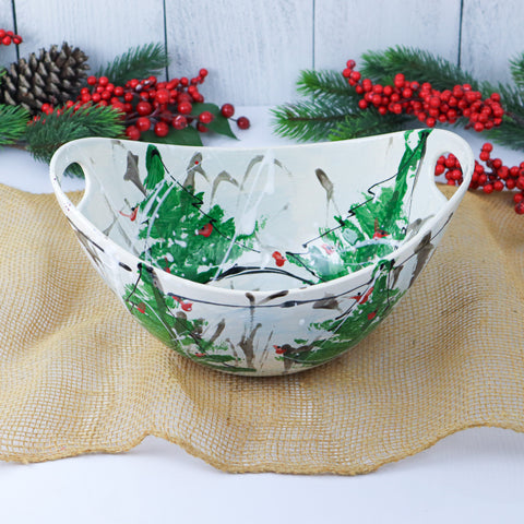 Oval Bowl W/ Cut Out Tree