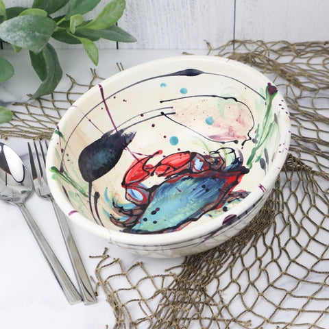 Small Serving Bowl- Bay Crab