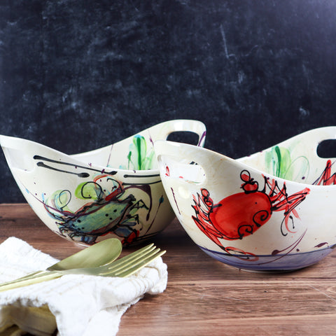 Handled Oval Bowl-
