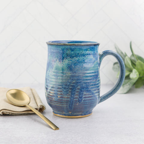 Wide Mug- Stone Blue