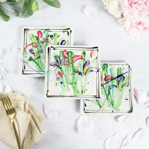 6" Square Appetizer- Garden