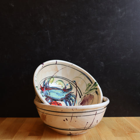 Small Serving Bowl- Bay Crab