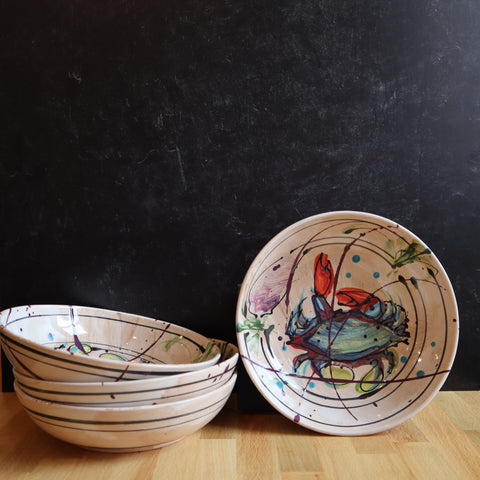 Small Pasta Bowl- Bay Crab