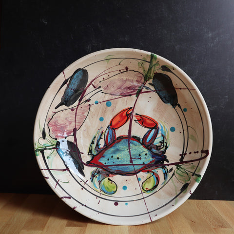 Medium Low Bowl- Bay Crab