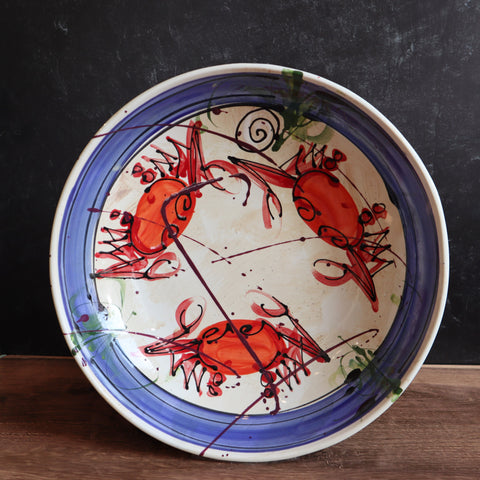Medium Low Bowl- Blue Crab