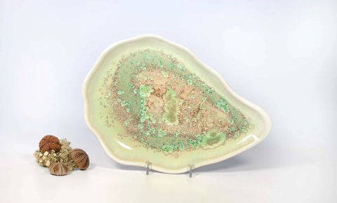 Medium Oyster Plate- Seafoam