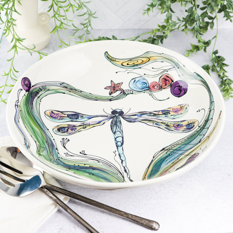 15" Serving Bowl- Dragonfly
