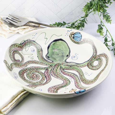 15" Serving Bowl- Octopus