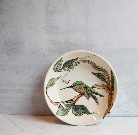 8" Bowl- Hummingbird