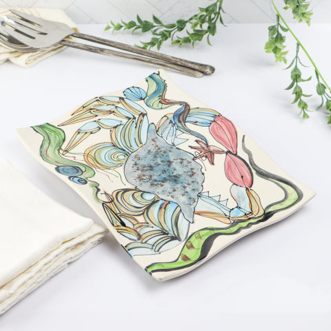 Medium Wavy Platter- Crab