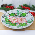 Large Round Platter Poinsettia