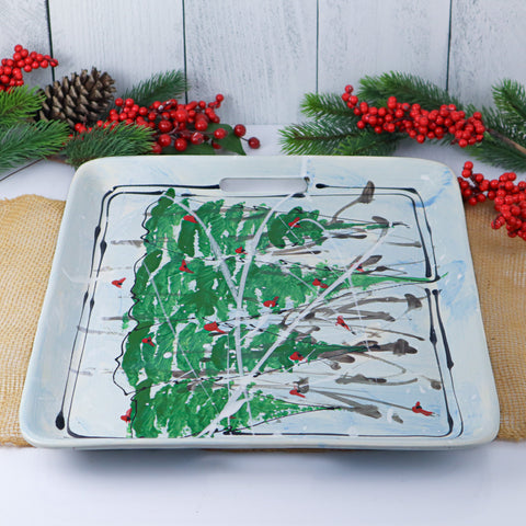 Lg Rectangle Tray w/ Cut Out Tree