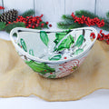 Oval Bowl W/ Cut Out Poinsettia