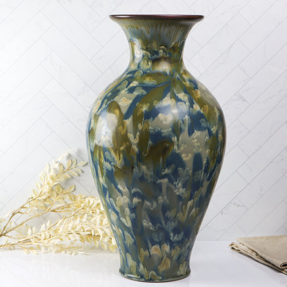 Large High Shoulder Vase- Green