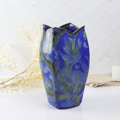 Small Lotus Pod Vase- Blue
