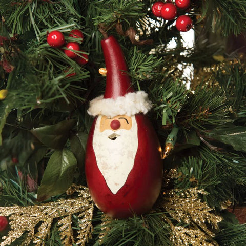 Santa Gourd Ornament