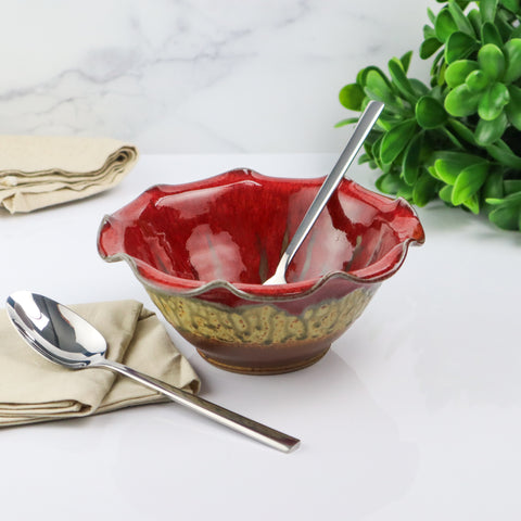 Small Fluted Bowl- Red