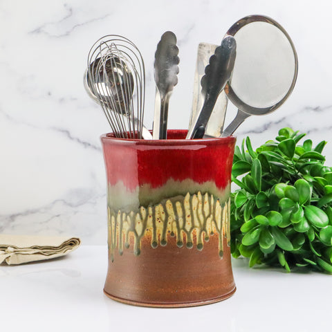 Utensil Jar- Red