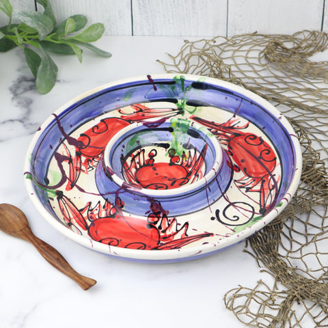 Round Chip & Dip- Blue Crab