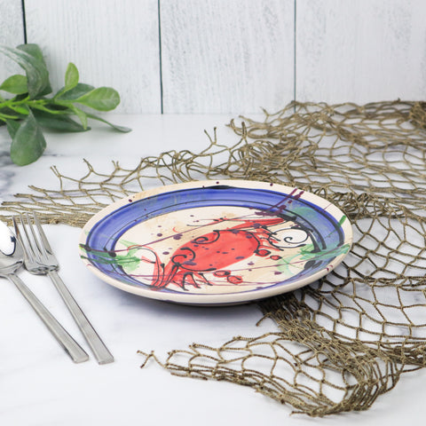 8" Lunch Plate- Blue Crab