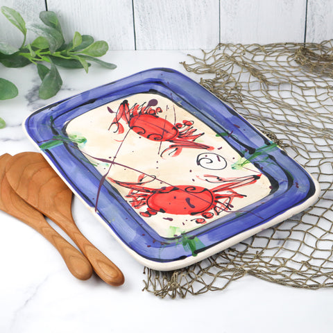 10 X 14 Platter- Blue Crab