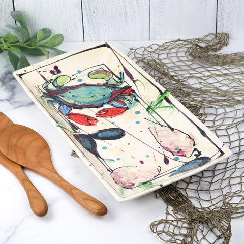 Rectangular Server- Bay Crab