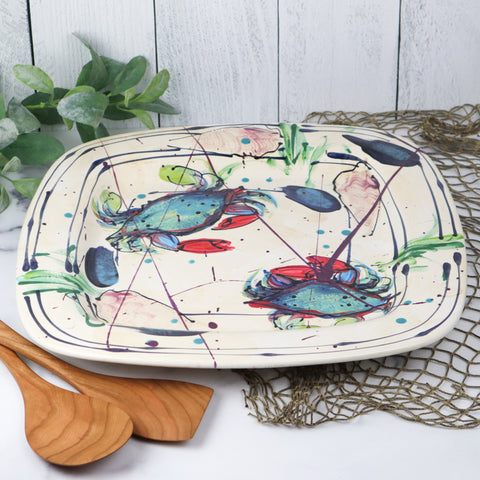 Square Platter- Bay Crab