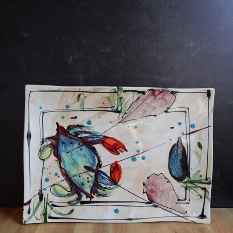 Wavy Platter- Bay Crab