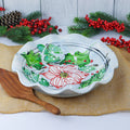 Scalloped Baker Bowl- Poinsettia