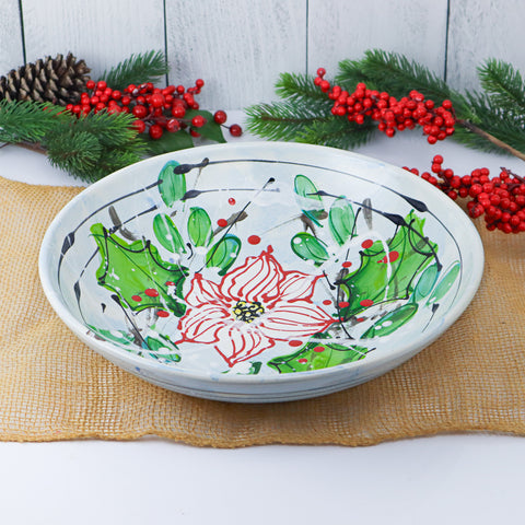 Medium Low Bowl Poinsettia