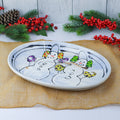 Small Oval Server Snowmen