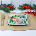 Square Plate 8" Poinsettia