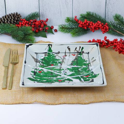 Square Plate 10" Tree