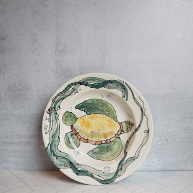 Shallow Rimmed Bowl- Turtle
